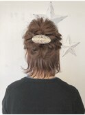 ボブの外ハネヘアアレンジ
