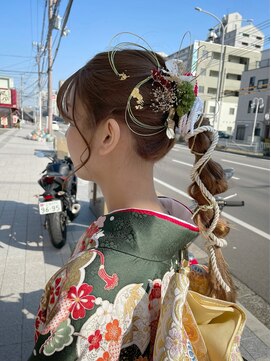 アド ヘア プレイス(adon hair place) 水引き×金箔ヘアセット