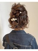 【ボブヘアアレンジ×ハーフアップ】