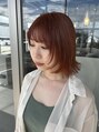 オーブ ヘアー カデン  佐賀2号店(AUBE HAIR caden) ジンジャーオレンジ × レイヤーボブ