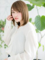 レアワンハナレ センター北美容院(lea/1 HANARE)&nbsp;センター北/髪質改善/ハイトーンカラー×内巻きワンカールボブe