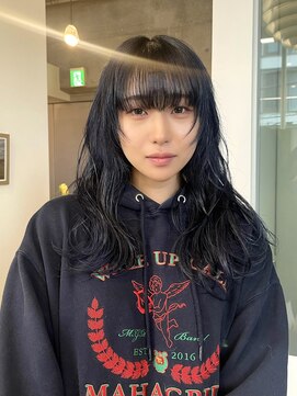 オーオシカシカスペース(OOO YY Space) ブルーブラック/ブルーカラー/ブルーヘア/フェイスレイヤー/青髪