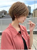 前髪あり耳掛け丸みくびれ大人ショートボブ20代30代40代50代＊