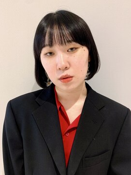 ピークアブー 銀座並木通り(PEEK-A-BOO) 黒髪ボブ/シースルーバング/ボブ/艶髪