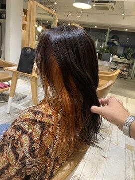 アース オーセンティック 三鷹店(EARTH Authentic) ロング×オレンジインナーカラー