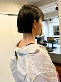 髪質改善縮毛矯正・ショート・ストレート・ブラック・黒髪