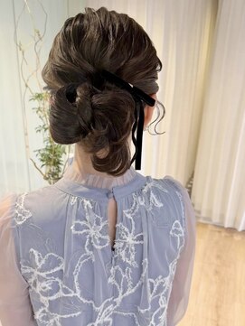 リボン風アップスタイル