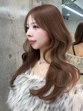 ロンドメリア 天神大名店(Lond Melia) 小顔に見せるミディアムヘア/韓国ヘア/ダブルカラー