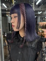 ロリム(RorriM)&nbsp;ダブルカラー ケアブリーチ ハイトーンカラー バイオレット ボブ