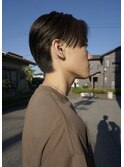 センターパート　メンズショート