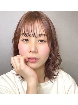 メール(Mer...) 艶感ピンクベージュ×ゆるふわミディアム