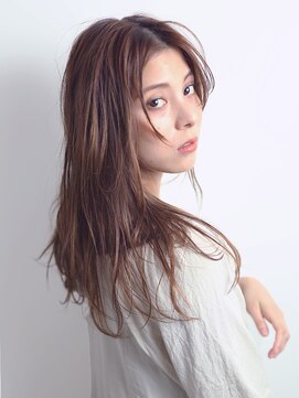 カラーワールド カンナヘアーメゾン(color world canna hair maison) 大人センター分け無造作風エアリーロングナチュラル