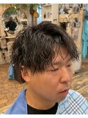 ツーブロック ツイストスパイラルパーマ