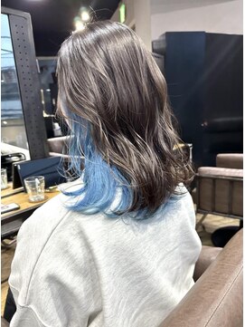 アルカナ 原宿表参道(ARCANA) グレーベージュ レイヤーロング 前髪パーマ アッシュブラック