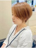 白髪ぼかしカラー/オレンジベージュ/ショートカット/末吉 海斗