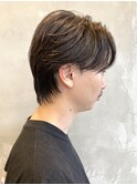 センターパートメンズパーマニュアンスパーマフェザーパーマ調布