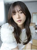 ロングくびれヘア韓国ヘア顔周りレイヤー_F0164