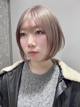 サンク 原宿 表参道(cinq) ★ブリーチカラーハイトーンカラーミルクティーベージュ韓国前髪