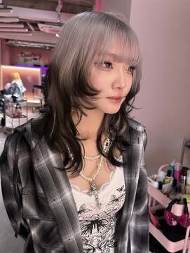 ダズリングディア(Dazzling Deer) グレー／ルーツカラー／ロング／デザインカラー／学割