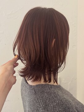 カウチ 板橋本町店(kauti) ミディアムレイヤー×ナチュラルなピンクブラウン