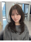レイヤーカット/顔まわりカット/ブラウン/ベージュ