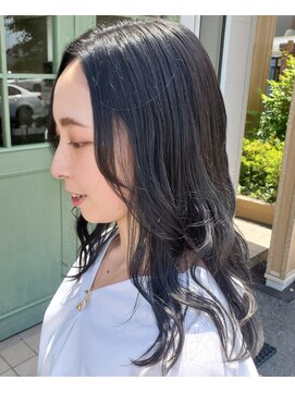 フゥカ 売市店(fuka) 韓国人風×ネイビーカラー×ケアカラー