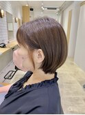 イアリングカラー×丸みショート