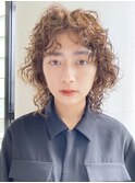 ウルフパーマ_外ハネボブセクションカラーペールベージュ_38635