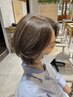 脱白髪染めブリーチ、ハイライトカラー＋カット＋トリートメント
