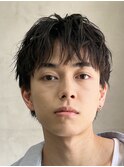 緩めシャドウパーマメンズマッシュウルフカットbtsテテグク渋谷