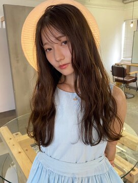 カシェ ナカザキ(CACHE NAKAZAKI) ブラウンカラー/前髪/ウェーブスタイル