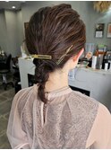 編み下ろし/ヘアアレンジ/お呼ばれヘア/ミディアムヘアアレンジ