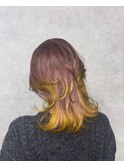 レイヤーカット/デザインカラー/グラデーションカラー/裾カラー