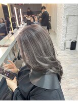 ブレンド 渋谷(BLend)&nbsp;ホワイトグレージュミニウルフデジタルパーマチェリーブラウン