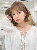 くびれヘアアプリコットオレンジ夏ヘアハイライトカラー