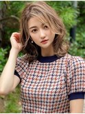 アプリコットオレンジハイライトくびれヘア