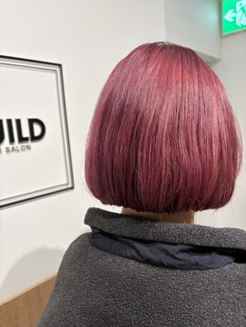 ギルド 東久留米店(GUILD) ラズベリーピンクで華やぐボブ