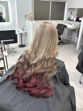 シェイロ(Cielro) 【ミルクティー×裾ワインレッド】SAKI