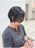 ＼白髪ぼかし/美髪/丸みショート/グレージュ/50代／