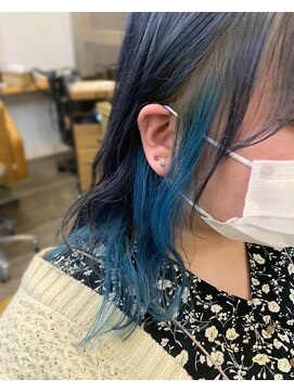 トルチェ(toRtue) インナーカラー ネイビーカラー アクアブルー