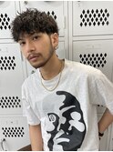 波巻きスパイラルツイストスパイラルパーマツーブロックマンバン