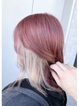 リグ 横浜(Lig.) ハイトーンピンクカラー/ケアブリーチホワイトインナーカラー