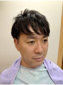 爽やかショートマッシュ ツーブロック ビジネス 学生 黒髪 束感