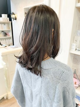 キャアリー(Caary) 福山人気caaryダークアッシュ暗めカラー胸上くびれヘア巻き髪