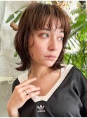 レイヤーロングワンカール姫カットシアーカラーセミディ