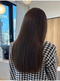 サラツヤロングベージュカラーブリーチしない透明感カラー