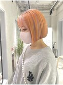 ★20代30代40代艶髪似合わせカットオレンジベージュ