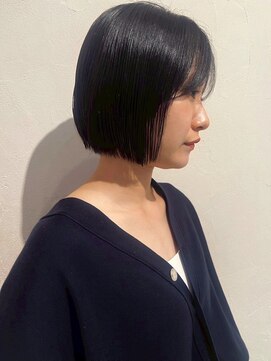 ユニバイリサ 天神大名店(uni by risa) ボブ 髪質改善トリートメント 艶髪 グレージュ 透明感カラー