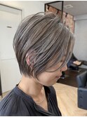 白髪ぼかし似合わせ大人ショート30代40代50代60代◎
