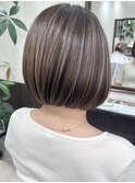 ハイライトショートボブ韓国風イルミナカラー堺東20代30代40代